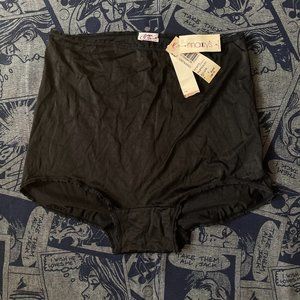 70s Vtg High Waisted Black Nylon Panties